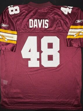Rare Washington Redskins Stephan Davis 70th Anniversary Reebok Jersey XL